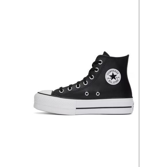 NEW Converse Chuck Taylor All Star Platform Black Leather Sz 10.5 Womens 561675C - Picture 2 of 6